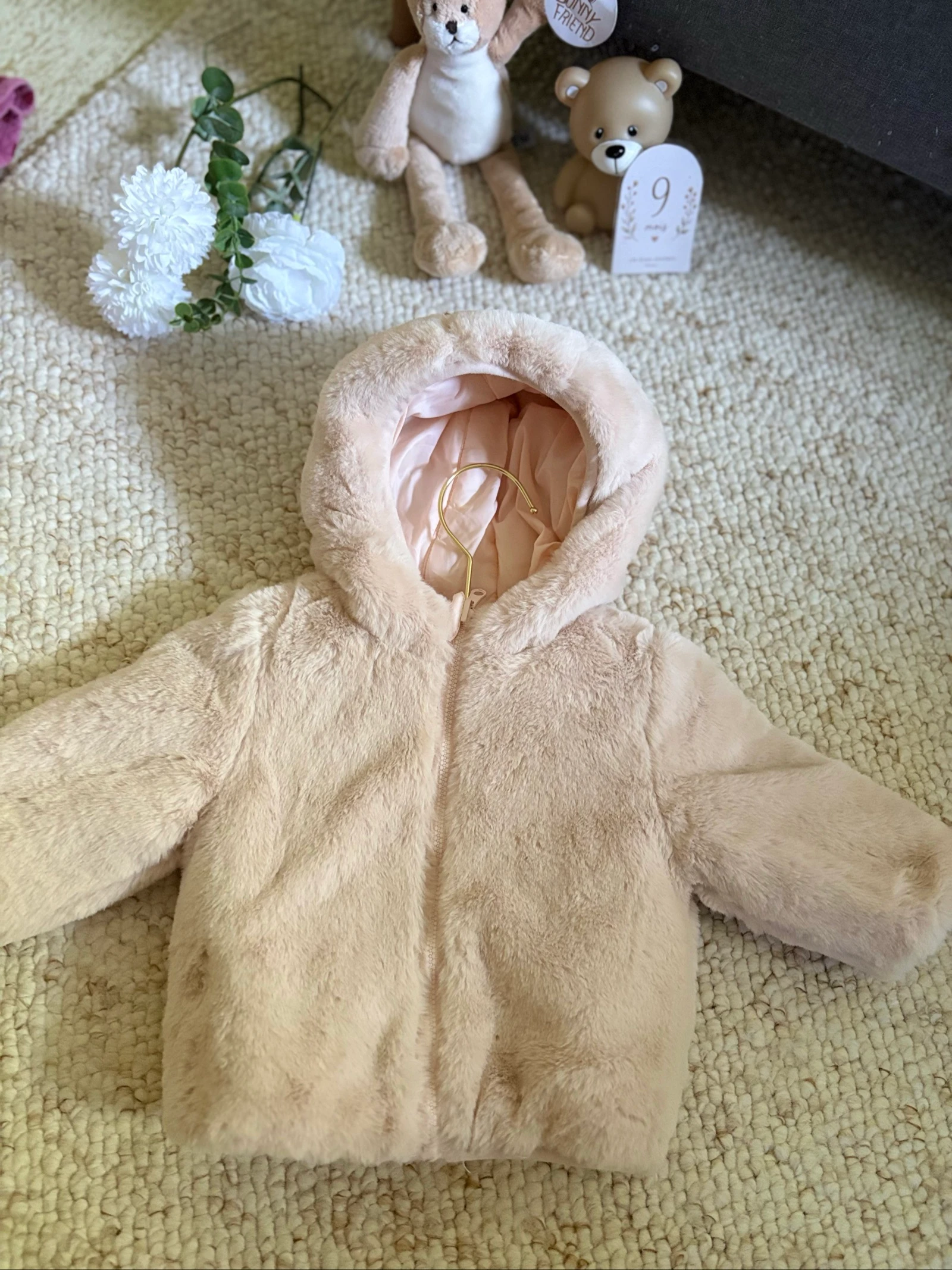 🎀 Manteau réversible fille – 9 mois